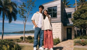 First-time home buyers celebrating their new home on the Sunshine Coast