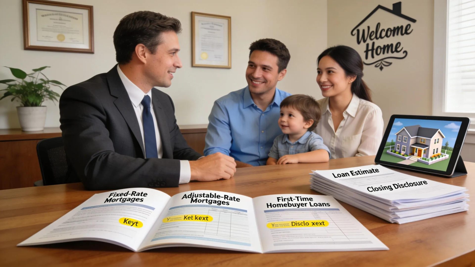 Family consulting a mortgage broker about home loan options in Buderim